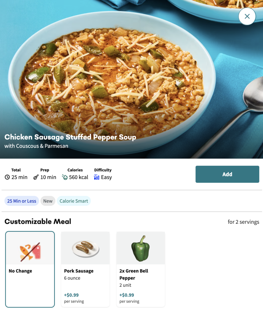 EveryPlate review — customizeable meal options