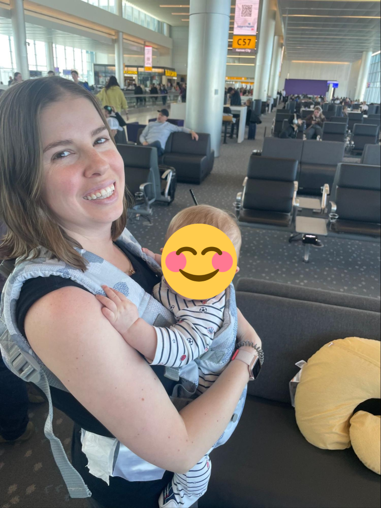 Air travel with infant tips - babywearing around the airport