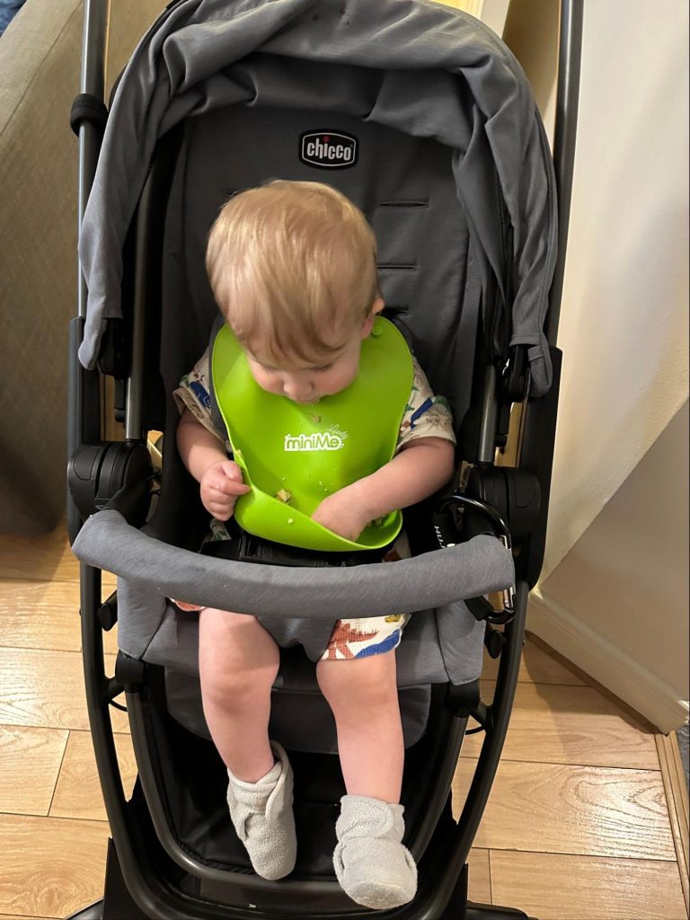 air travel with infant tips - a silicone bib is great on the go